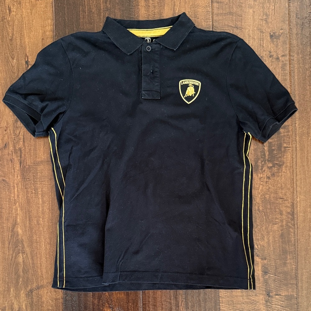 Lamborghini Black Polo with Yellow Highlights